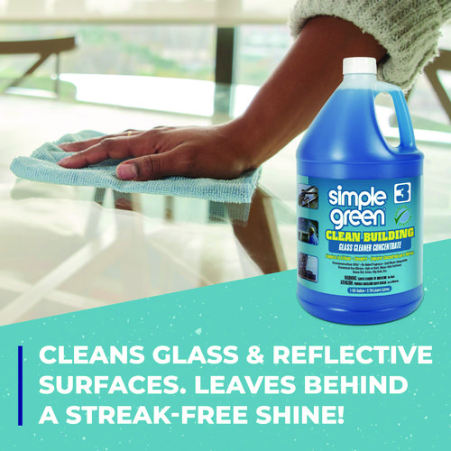 Clean Building Glass Cleaner Concentrate, Unscented, 1gal Bottle