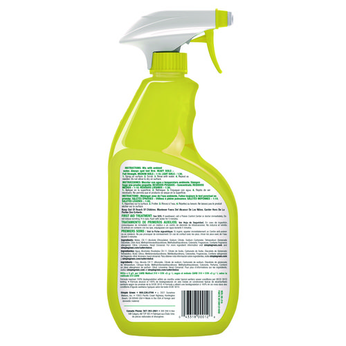 Industrial Cleaner and Degreaser, Concentrated, Lemon, 24 oz Spray Bottle, 12/Carton