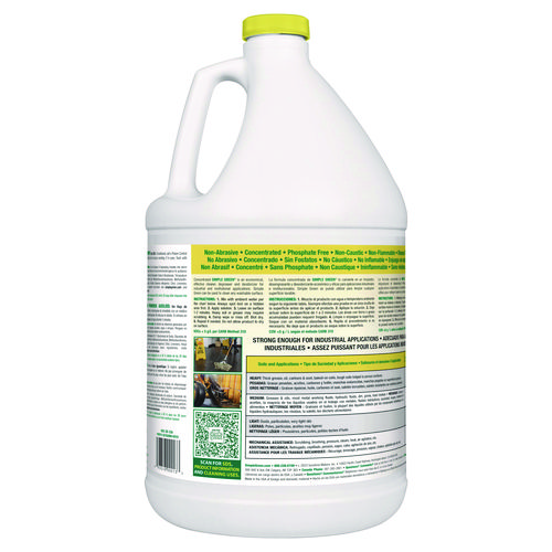 Industrial Cleaner and Degreaser, Concentrated, Lemon, 1 gal Bottle, 6/Carton