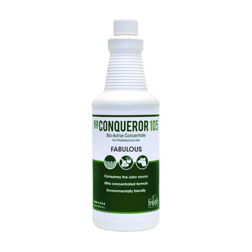 Bio Conqueror 105 Enzymatic Odor Counteractant Concentrate, Fabulous, 32 oz Bottles, 12/Carton