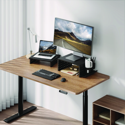Pegboard Riser, For 32" Monitors, 15.9 x 11.8 x 7.3, Black, Supports 20 lbs
