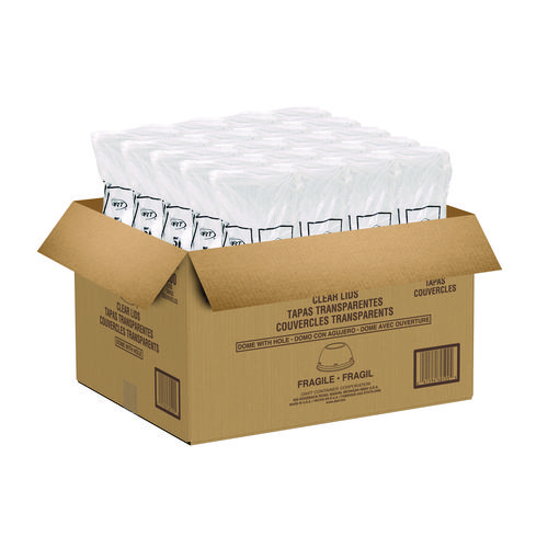 Dome-Top Sundae/Cold Cup Lids, Fits 12 oz to 24 oz Cups, Clear, 1,000/Carton