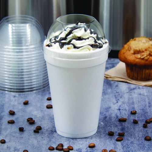 Dome-Top Sundae/Cold Cup Lids, Fits 12 oz to 24 oz Cold Cups, Plastic, Clear, 1,000/Carton