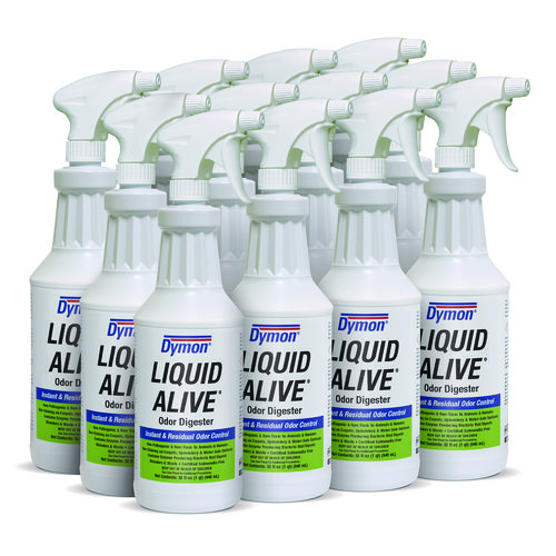 LIQUID ALIVE Odor Digester, 32 oz Bottle, 12/Carton