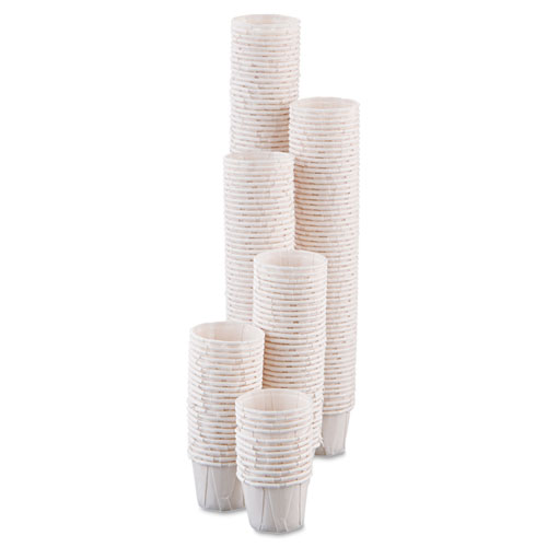 Image of Solo® Paper Portion Cups, 0.75 Oz, White, 250/Bag, 20 Bags/Carton