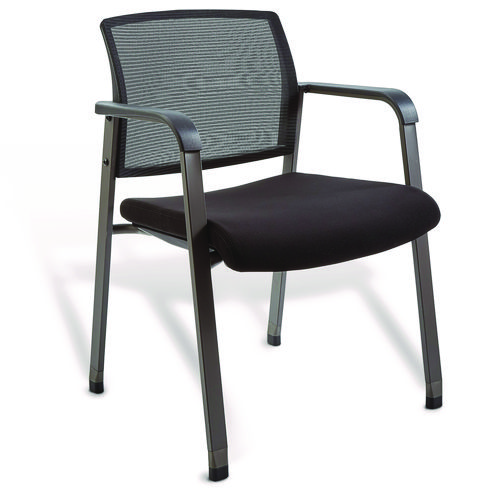 Alera Elgar Fabric Guest Chair, 24.41 x 22.64 x 31.73, Black Seat, Black Back, Black Base