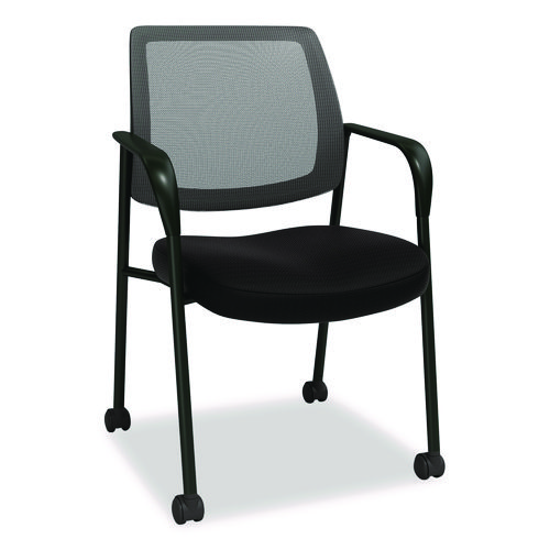 Wessex Mesh Fabric Guest Chair, 24.41 x 23.62 x 35.04, Black Seat, Black Back, Black Base