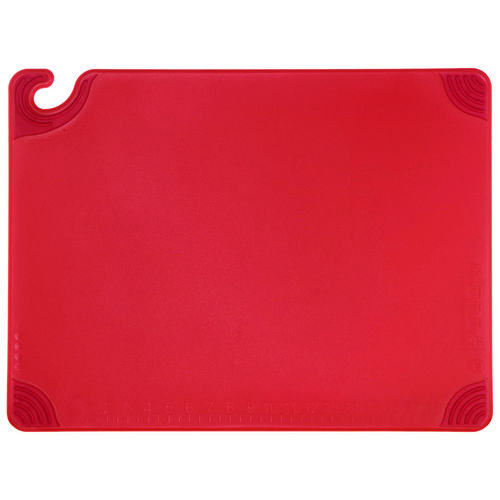 Saf-T-Grip Cutting Board, Plastic, 24 x 18, x 0.5, Red