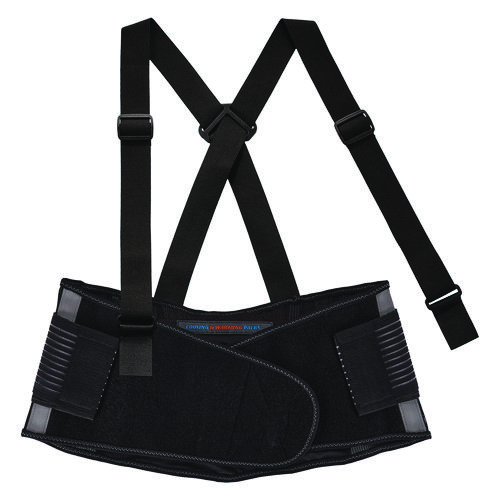 Proflex 1675 Back Support Brace with Cooling/Warming Pack, Large, 34" to 38" Waist, Black