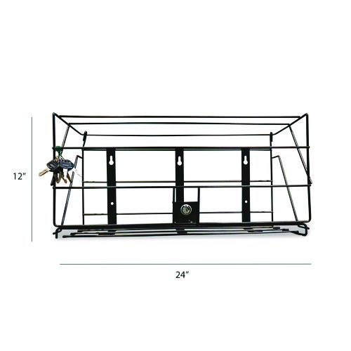 Locking Rack for 3 Liter PDC Cleaner Bottles, 1-Shelf, 24w x 10d x 12h, Black