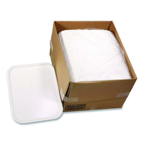 Laminated Foam Serving Tray, 18 x 14, White, 100/Carton