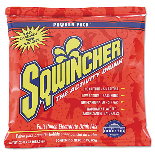 Sqwincher® Powder Pack Concentrated Activity Drink, Fruit Punch, 23.83 oz Packet, 32/Carton