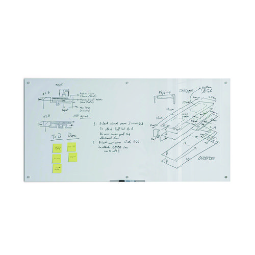 Glass Dry Erase Board, 72" x 36" (Actual Size: 70" x 35"), White Surface