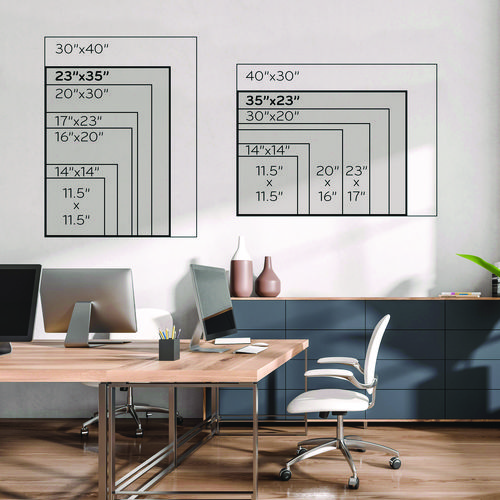 Black Glass Dry Erase Board, 36" x 24" (Actual Size: 35" x 23"), Black Surface