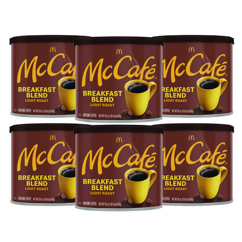 Ground Coffee, Breakfast Blend, 30 oz Can, 6/Carton