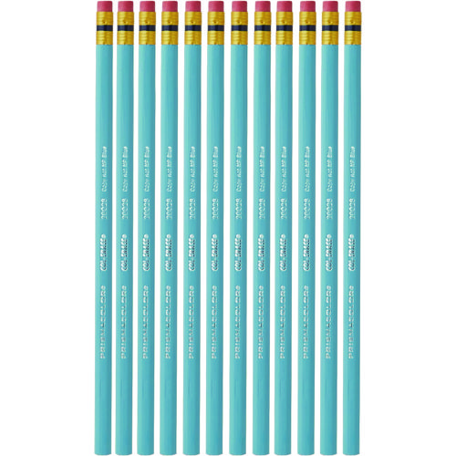 Col-Erase Pencil with Eraser, 0.7 mm, 2B, Non-Photo Blue Lead, Non-Photo Blue Barrel, Dozen