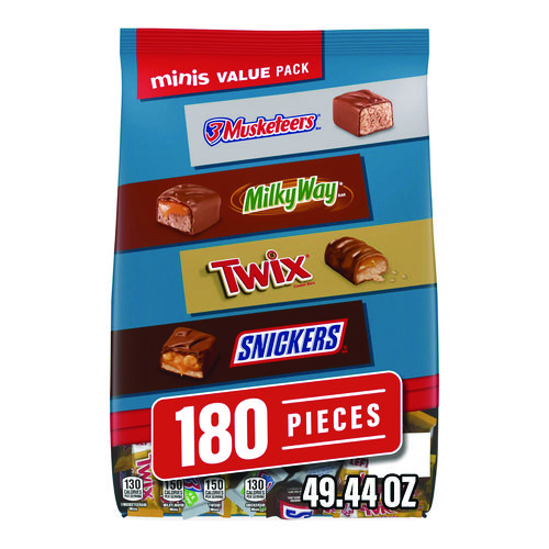 Minis Variety Pack, Chocolate, 49.44 oz Bag, 180 Pieces