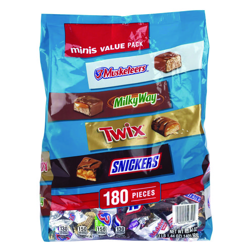 Minis Variety Pack, Chocolate, 49.44 oz Bag, 180 Pieces