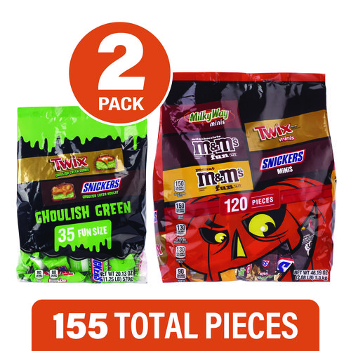 Mixed Chocolate Variety, Halloween Bundle, Chocolate, Two Bags, 155 Pieces