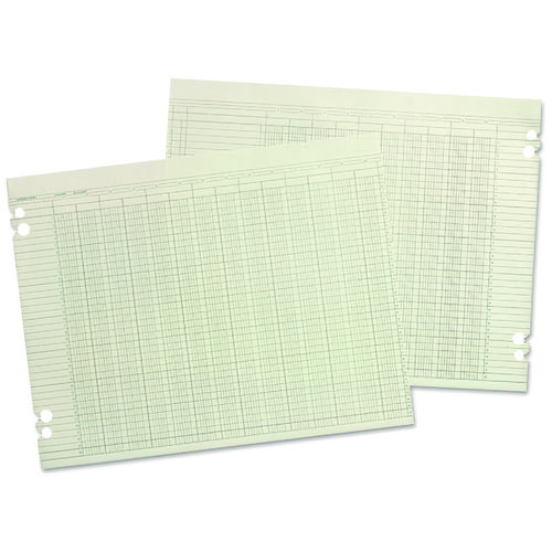 Columnar Loose Sheets, 6 Columns, 9.25 x 11.88, Green, 100/Pack