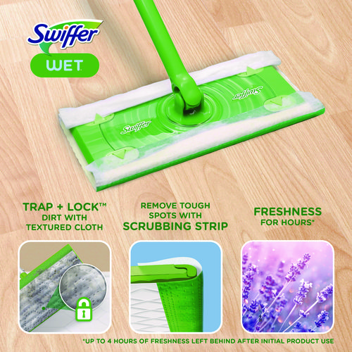 Sweeper TRAP + LOCK Wet Mop Cloth, 8 x 10, White, Lavender Scent, 38/Pack