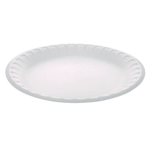 Placesetter Satin Non-Laminated Foam Dinnerware, Plate, 9" dia, White, 500/Carton