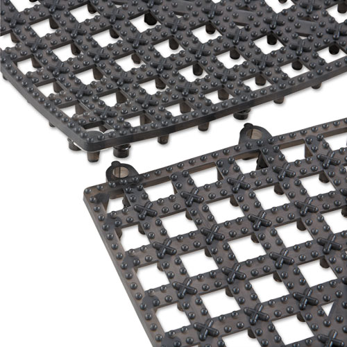 Image of Versa-Mat Bar-Shelf Liner, Plastic, 12w x 12d x 0.25h, Black, 24/Carton