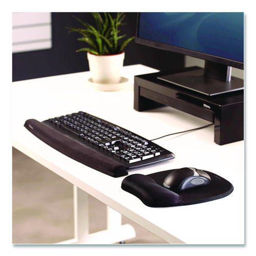 Memory Foam Mouse Pad with Wrist Rest, 7.93 x 9.25, Black