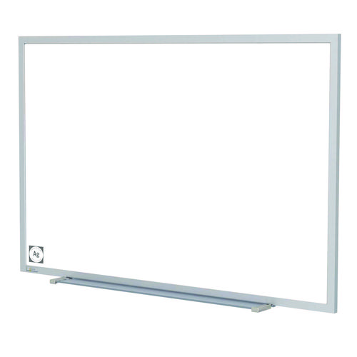 Hygienic Porcelain Magnetic Whiteboard with Aluminum Frame, 87.91" x 48.5", White Surface, Satin Aluminum Frame