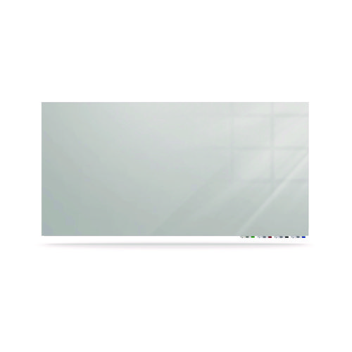 Aria Low-Profile Frameless Magnetic Glassboard, 36" x 24", Gray Surface