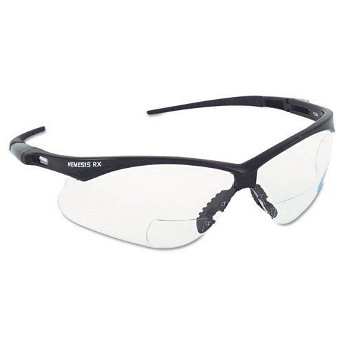Jackson Safety* V60 Nemesis Rx Reader Safety Glasses, Black Frame, Clear Lens