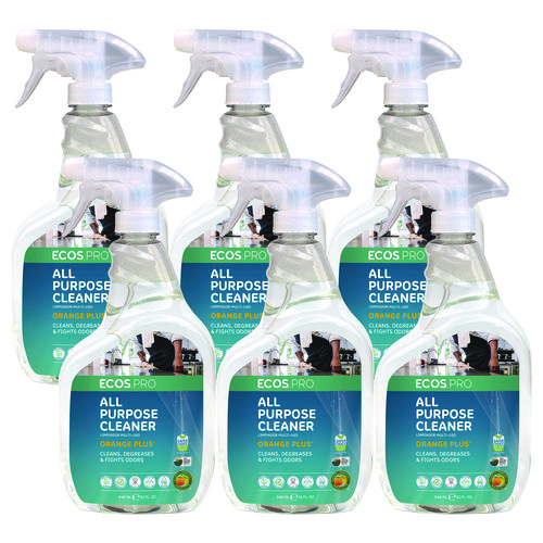 Orange Plus All-Purpose Cleaner and Degreaser, Citrus Scent, 32 oz Spray Bottle, 6/Carton