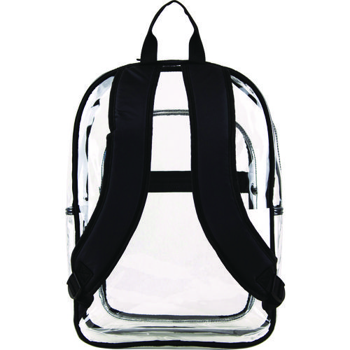 Clear with Color Trim Backpack, 11.5" x 5" x 16.5", Clear/Black