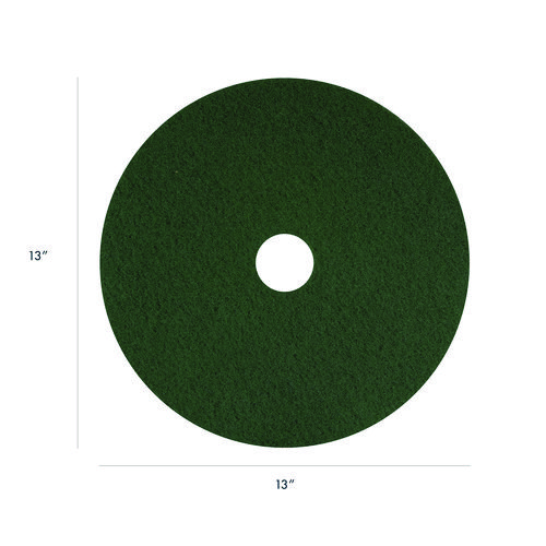 Scrubbing Pads, 13", Green, 5/Carton