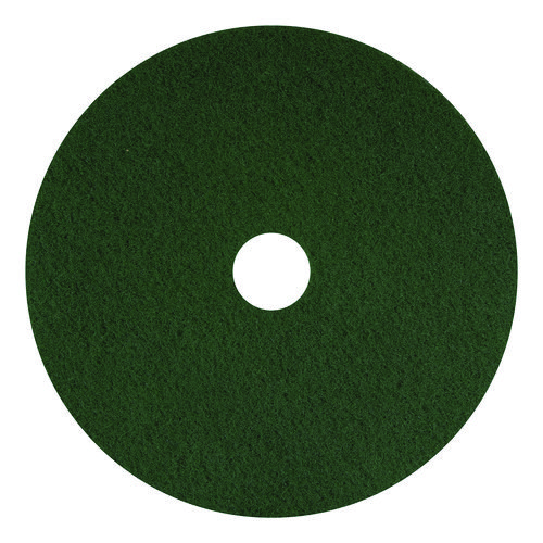 Scrubbing Pads, 13", Green, 5/Carton