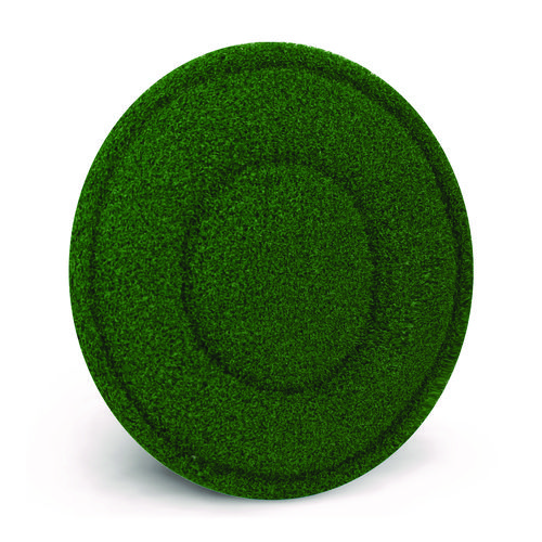 TurfScrub Brush Floor Pad, 20" Diameter, Green, 4/Carton