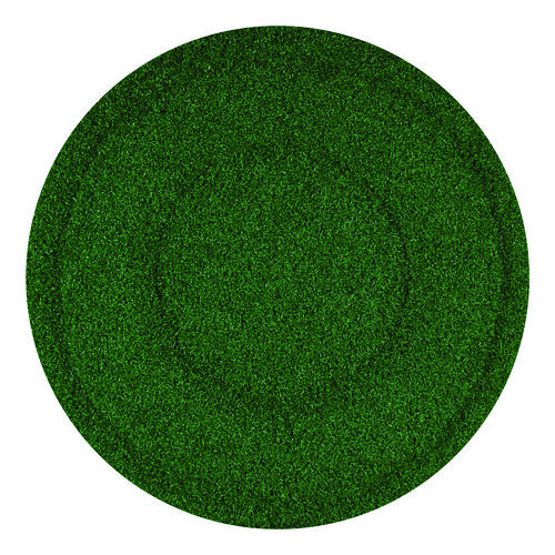 TurfScrub Brush Floor Pad, 20" Diameter, Green, 4/Carton