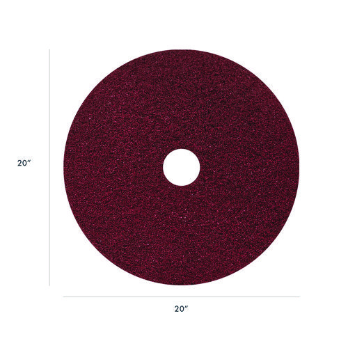 Black Diamond 400 Heavy-Duty Cleaning Pad, 20" Diameter, 400 Grit, Black/Red, 2/Carton