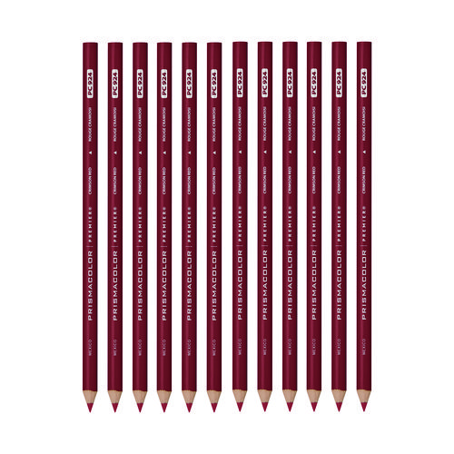 Premier Colored Pencil, Crimson Red Lead, Crimson Red Barrel, 12/Pack