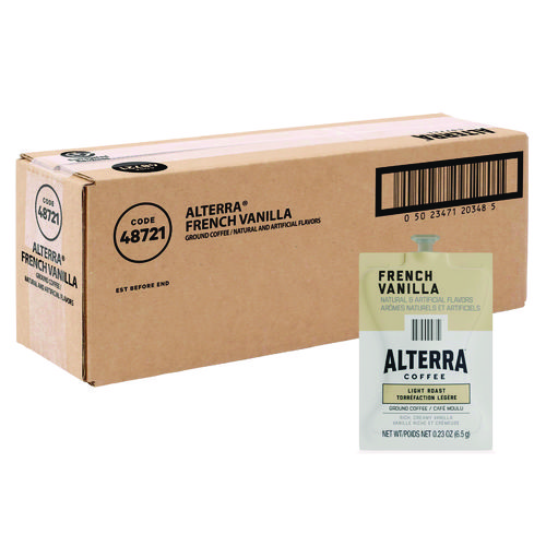 Alterra French Vanilla Coffee Freshpack, 0.23 oz Pouch, 40/Carton