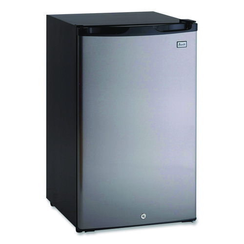 4.4 Cu.Ft. Auto-Defrost Refrigerator, 19.25 x 22 x 33, Black with Stainless Steel Door