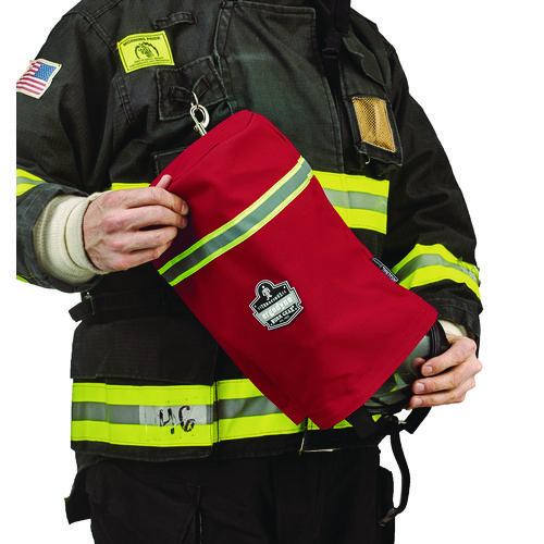Arsenal 5082 SCBA Mask Bag with Hook-and-Loop Closure, Fleece Lining, 8.5 x 8.5 x 14, Red