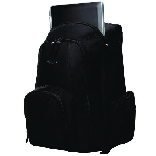 Groove Laptop Backpack, Fits Devices Up to 15.4", Nylon/PVC, 15 x 7 x 18, Black