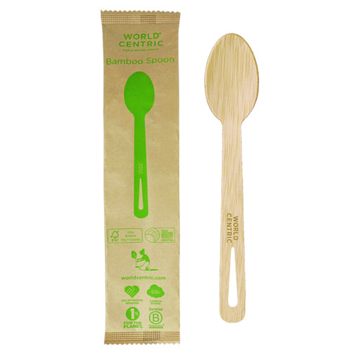 Bamboo Cutlery, Spoon, Paper, Natural, 750/Carton