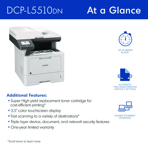 DCP-L5510DN Business Laser AIO Printer, Copy, Print, Scan