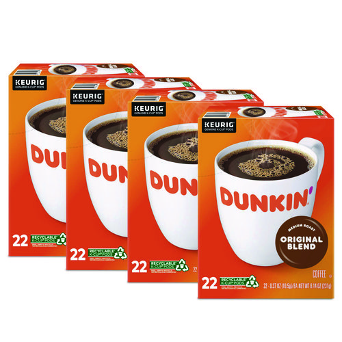 K-Cup Pods, Dunkin Regular, 88/Carton