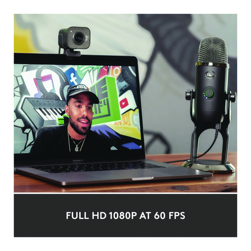 StreamCam Plus Webcam, 1920 pixels x 1080 pixels, 2.1 Mpixels, Black