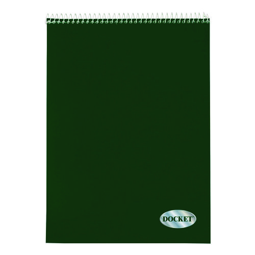 Docket Graph Pad, Quadrille Rule (4 sq/in), Green Cover, 70 White 8.5 x 11 Sheets