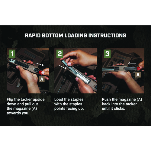 Hi-Start Hand Tacker, T50 Style Staples (0.25" to  0.56") and 18-gauge Brads (0.5" to 0.63")