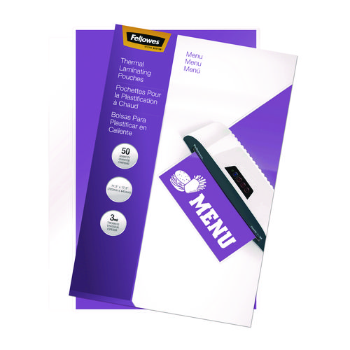 Laminating Pouches, 3 mil, 11.5" x 17.5", Gloss Clear, 50/Pack